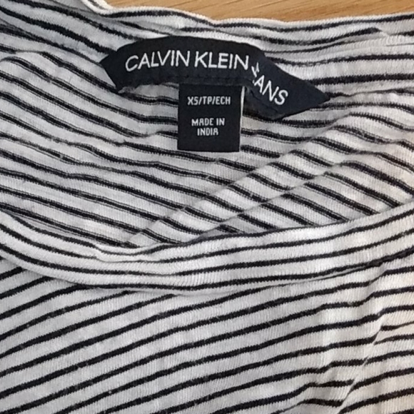 CALVIN KLEIN side knot striped tee - Picture 2 of 2